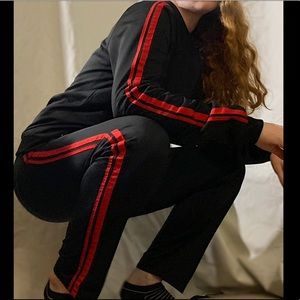 Black and red Tracksuit set